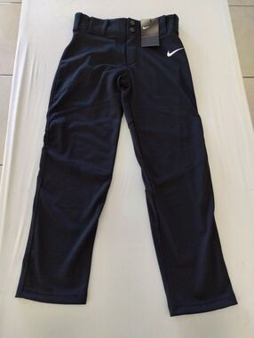 Nike Youth Size Medium Vapor Pro Black Baseball Pants Tailored Fit Swoosh Logo 